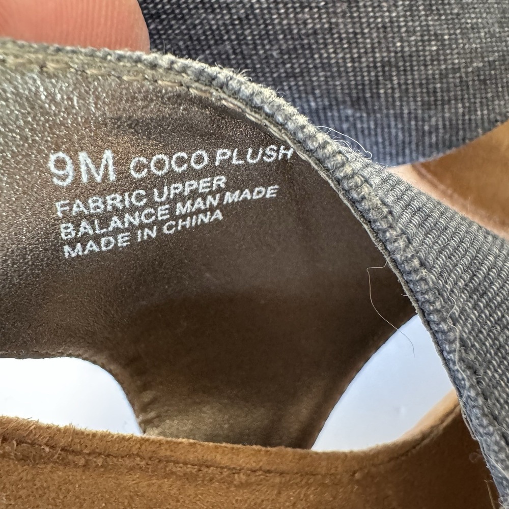 Aerosoles |  "Coco Plush" Women's Denim Blue Wedge Weave Sandals Size 9 Rattan - Picture 4 of 9